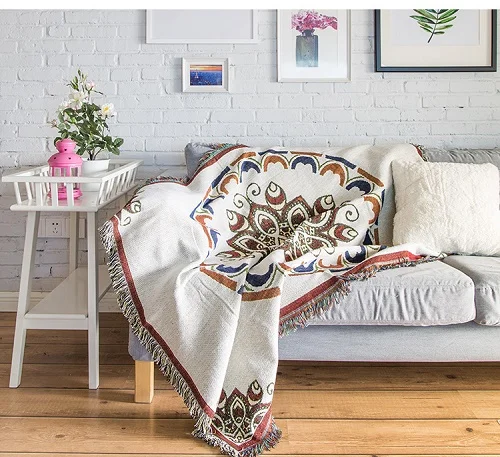 Розовый цветочный диван пледы одеяло плед вязаный стул диван покрытие полотенце скатерть с геометрическим рисунком ковер путешествия диван покрывало постельные принадлежности покрывало - Цвет: As photo