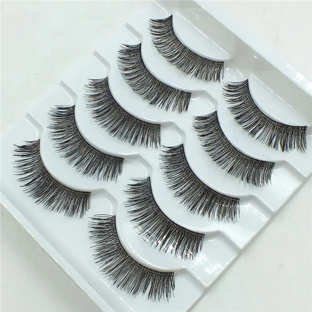 

5 Pairs New Make Up Natural Long Black Fake Eye Lashes Handmade Thick False Eyelashes Extension Beauty Big Eyes Makeup Tools