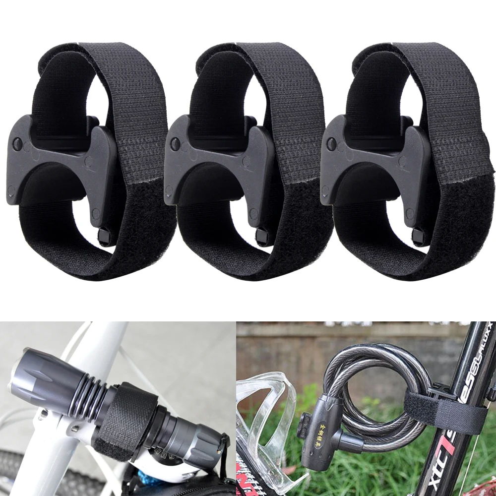 

3pcs/lot Bicycle Flashlight Clip LED Torch Light Holder Mount Base with Adhesive Strap Black Rubber Anti-Skip Function Clip