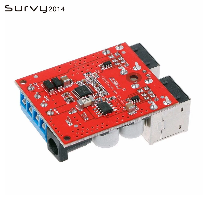 DC-DC Vehicle Charging Board 8V-35V 5V 8A Power Supply Depressurization Module 4 port USB Output mobile Charger Car