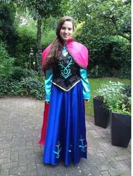 

2014 Custom Made Movie Cosplay Fatasia Festa Costumes Adult & Kids Princess Anna Costume Women Anna Dress Custom