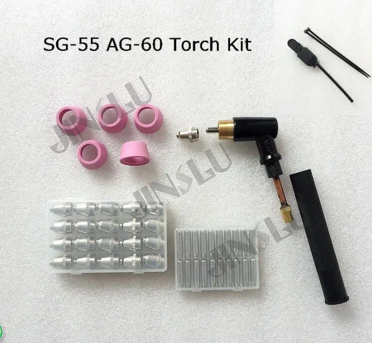 AG-60 SG-55 Torch Head Body Shield Electrode Nozzle Switch Consumables Kit 47pcs SG55 AG60 CUT-60 LGK-60 Tesla Weld CUT 60