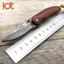 LDT складной нож дамасское лезвие палисандр стальная ручка наружные карманные походные ножи охотничий нож для выживания EDC инструменты