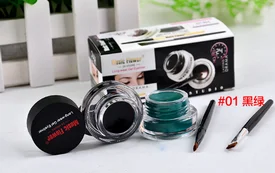 

by ems or dhl 100sets Black Brown Cosmetic + Brush Waterproof Eye Liner Gel Eyeliner Makeup Sets