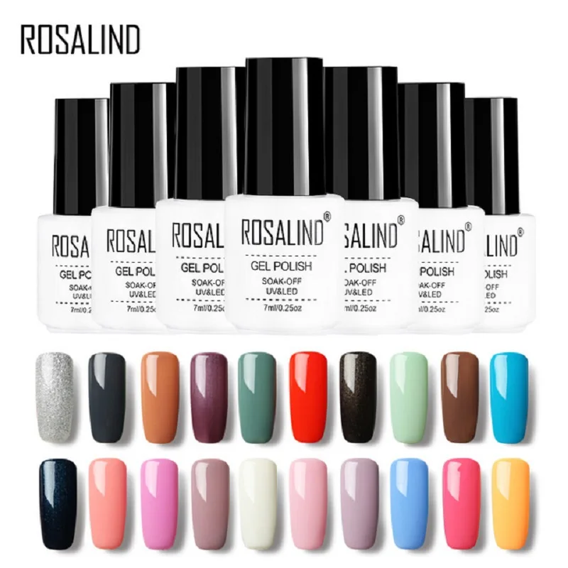 

ROSALIND Gel 1 Nail Gel Polish 7ML white bottle Nail Art Pure Colors Long Lasting Gel Nail Polish Varnishes Soak off Manicure