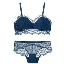 Кружевной беспроводной комплект с бюстгальтером, чашка 1/2, слегка выложенный с крючком, кружевное нижнее белье с открытой спиной, женские сексуальные бюстгальтеры-нижнее белье