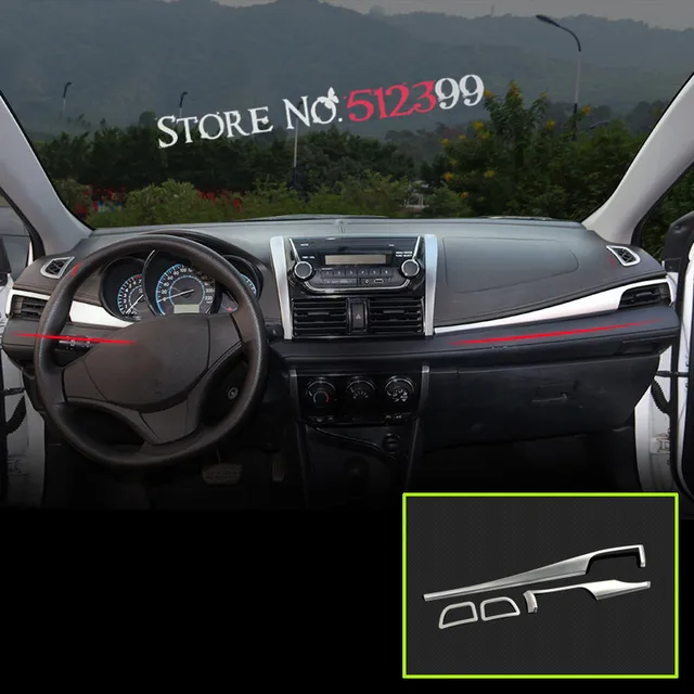 Accesorios Cromo Mate Interior Medio Decoración Cubierta Trim 4 Accesorios Cromo Mate Interior Medio Decoración Cubierta Trim 4 Unids Vios Para Toyota Yaris Sedan 2017