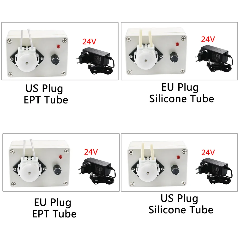 24 В микро Перистальтический дозирующий насос силиконовая трубка EPT US Plug/EU Plug Lab Дозирующий самовсасывающий регулируемый поток