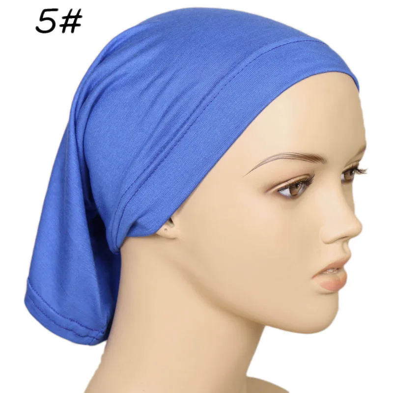 Под шарфом хиджаб шапка труба кость химиотерапия шляпа хлопок головной убор внутренняя Кепка женская мусульманская внутренняя шапочки под хиджаб подшарф - Цвет: 5