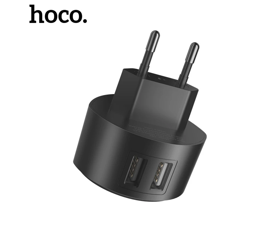 HOCO C67 USB вилка зарядное устройство 2.4A быстрая зарядка двойной USB зарядное устройство порты путешествия зарядка на айфон iphone 7 8 X samsung S10 Xiaomi зарядка для телефона