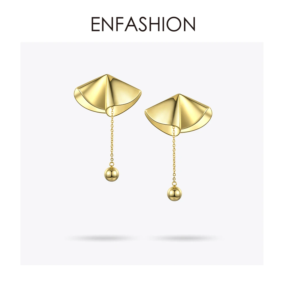 Женские Висячие серьги Enfashion длинные медные золотистого цвета с большими