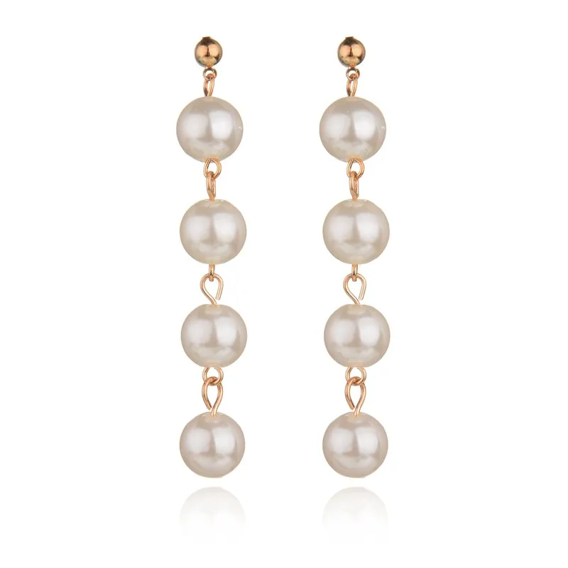 

MissCyCy Exaggeration Big Size Simulated Pearl Drop Earrings For Women Fashion Long Earrings Gold Colors Wedding Jewelry