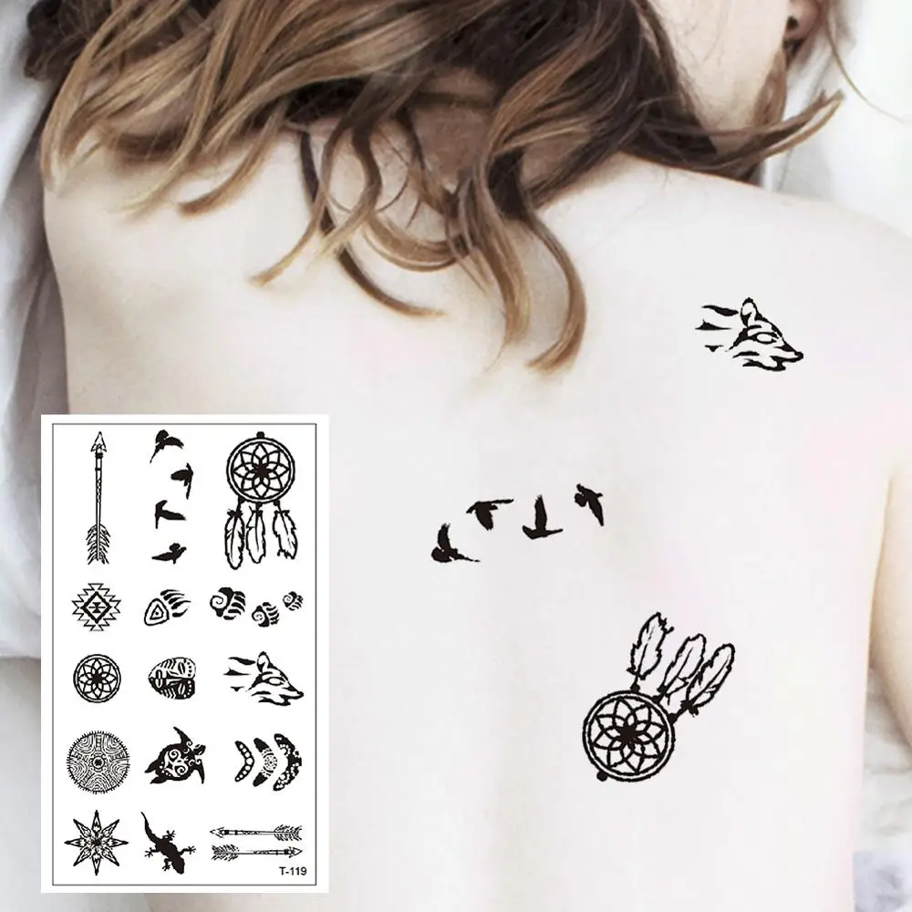 

T-119 Multi-clock small pattern high quality temporary tattoo sticker detachable waterproof men's and women's fake body arm