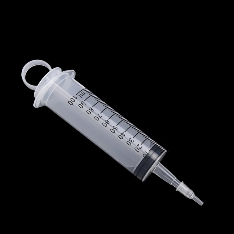 

1 Pcs Syringe W/Catheter Tip 100ml Hydroponics Plastic Needle Tube Injection Dog Cat Feeder Pet Enema Animal Feeding Accessories