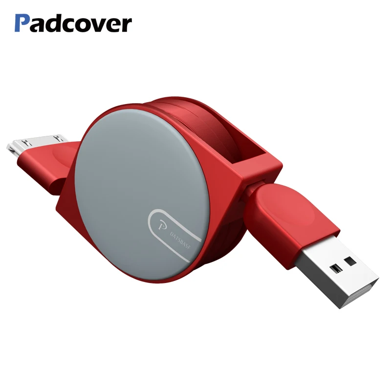 Usb кабель с откидной крышкой для IPhone зарядки 30pin IPad 1 2 3 IPod Nano Itouch адаптер|Кабели