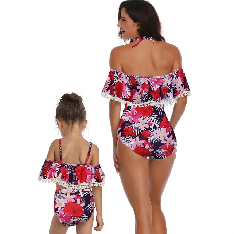 

Drop shipping CYSINCOS Family Matching Swimwear Mommy And Clothes For Mother Swimsuit Mom Girl Outfits
