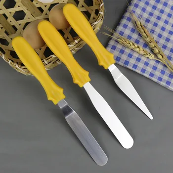 

2019 Stainless Steel Butter Cake Cream Knife Spatula Baking Tools Mould Sets 3 Pcs