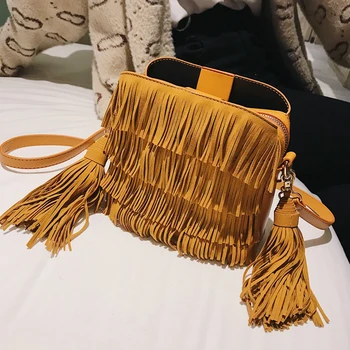 

Bags for women handbag designer hautumn and winter tassel bag female new wave Korean version of the wild small bag Messenge