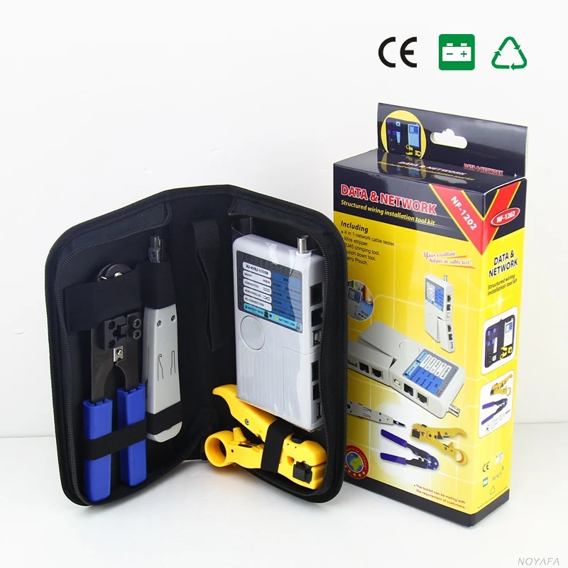 

NOYAFA NF-1202 4in1 Crimping Tool RJ45 Wire Tracker Diagnose Tone Finder Kit Lane Network Cable Tester Rede Original Package