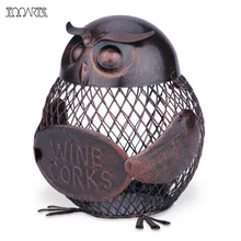Tooarts винный шкаф Сова сетки креативный держатель для винных бутылок Сова бутылка Корк контейнер железная художественное оформление Фантастическая скульптура