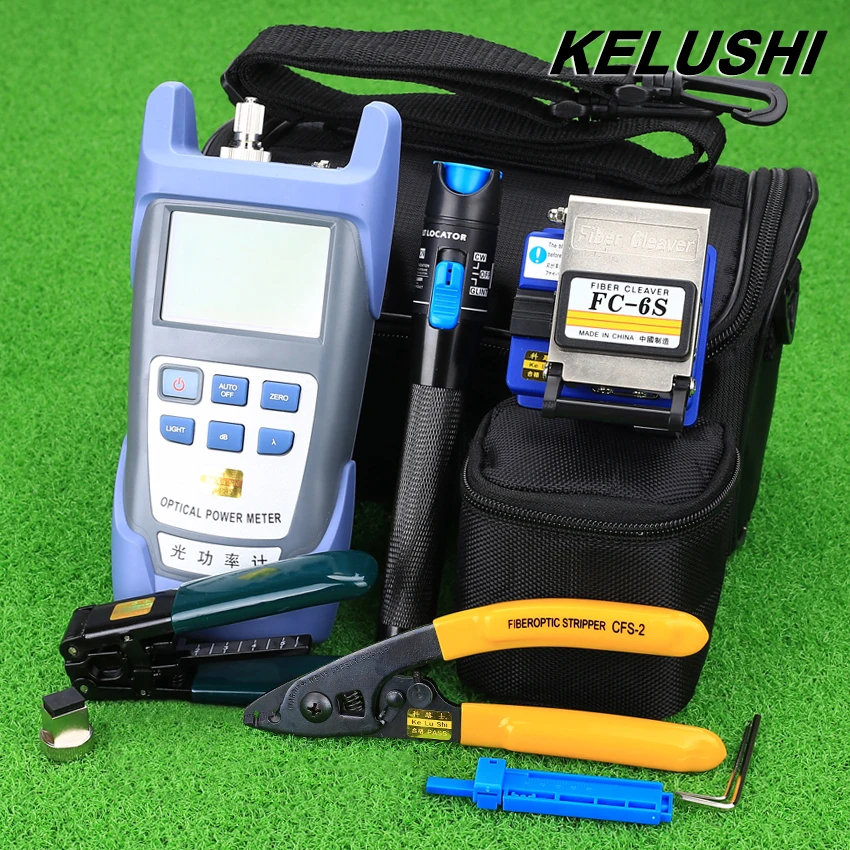 imágenes para Kit de Herramienta de Fibra Óptica FTTH KELUSHI con Cuchilla De la Fibra FC-6S y Medidor de Potencia Óptica 5 km Visual Fault Locator 1 mw Alambre stripper imágenes para Kit de Herramienta de Fibra Óptica FTTH KELUSHI con Cuchilla De la Fibra FC-6S y Medidor de Potencia Óptica 5 km Visual Fault Locator 1 mw Alambre stripper
