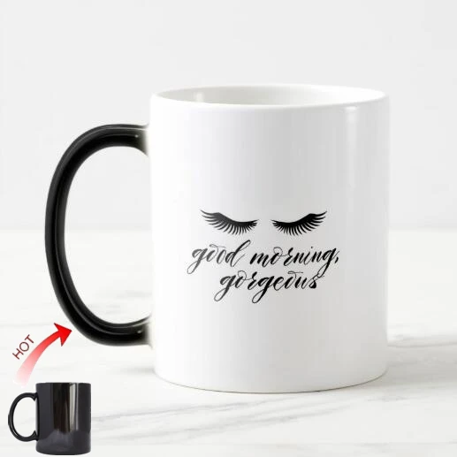 

Funny Eyelashes Good Morning Gorgeous Coffee Mug Tea Cup Novelty Eyelash Magic Mugs Stylish Lash Lady Office Home Gifts Ceramic