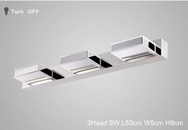 3 Head 52CM 9W Wall Light luminarias Wall Lamps Makeup Waterproof Anti fog LED Mirror Light For Bathroom lamparas de pared