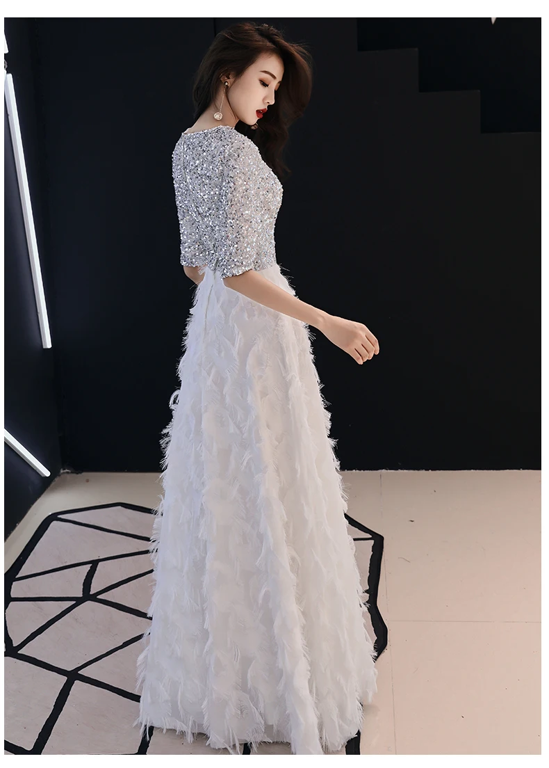 YOSIMI 2019 вечернее платье лето с круглым вырезом короткий рукав элегантный А-силуэт макси длинные благородные тонкие женские платья с