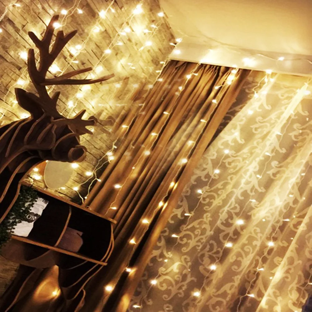 300 светодиодный s занавес светодиодный Гирлянда новогодняя Рождественская гирлянда сказочная Вечеринка сад свадебное украшение фея высокое качество JQ