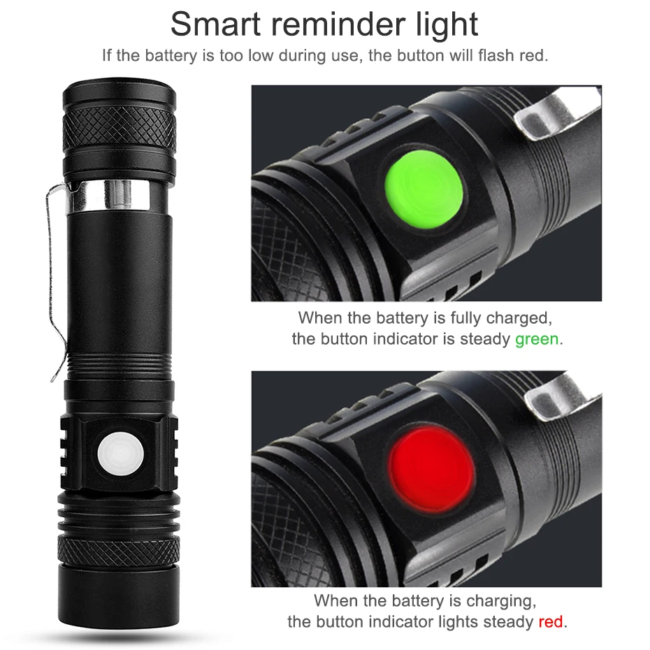 Q5 LED 2,000 LM Zoomable Mini lampe torche à Light 18650 Batterie B Br 