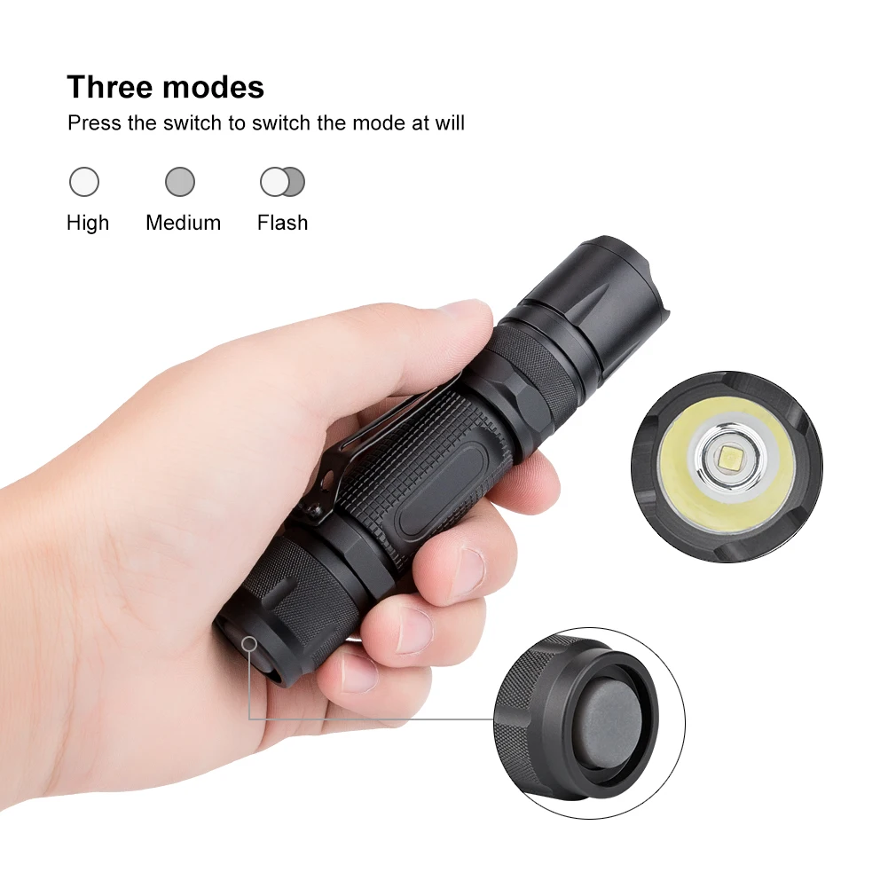 

Mini Flashlight 3800 Lumens XML-L2 LED Torch 18650 3 Switch Modes Torch Lamp Penlight Waterproof Lantern For Outdoor Camping