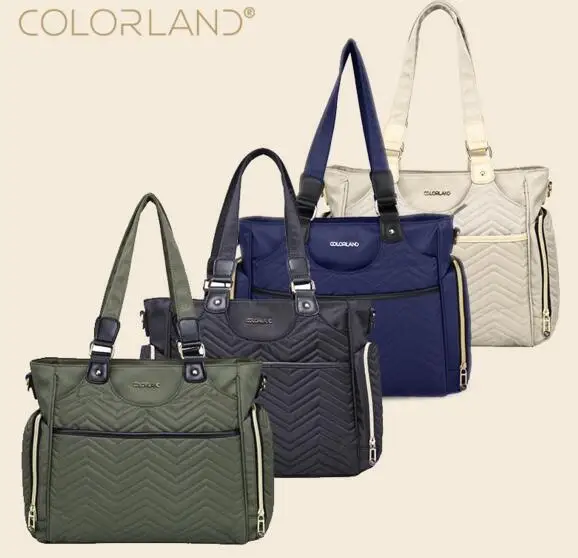 

COLORLAND Diaper Bags Polyester Large Capacity Shoulder Waterproof Nappy Changing Bag Baby Stroller Bags for Maternity Mom