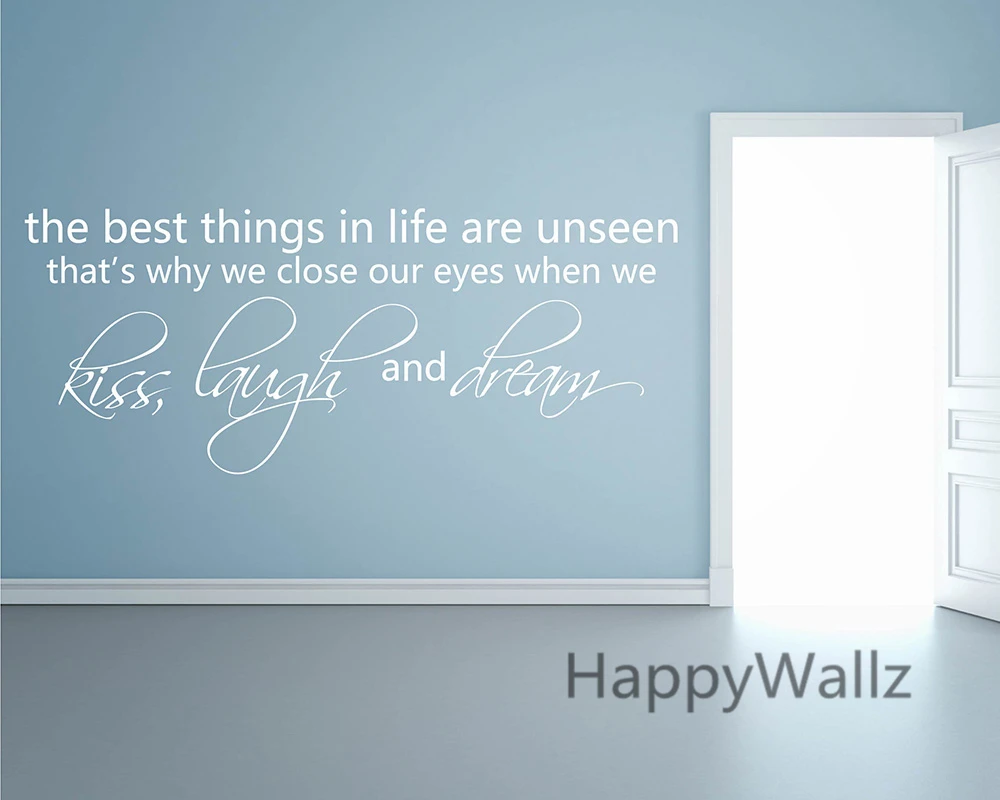 The Best Things In Life Are Unseen Life Quotes Wall Sticker DIY Decorative Love Life Quote Custom Colors Vinyl Wall Decals Q158 in Hair Clips & Pins from