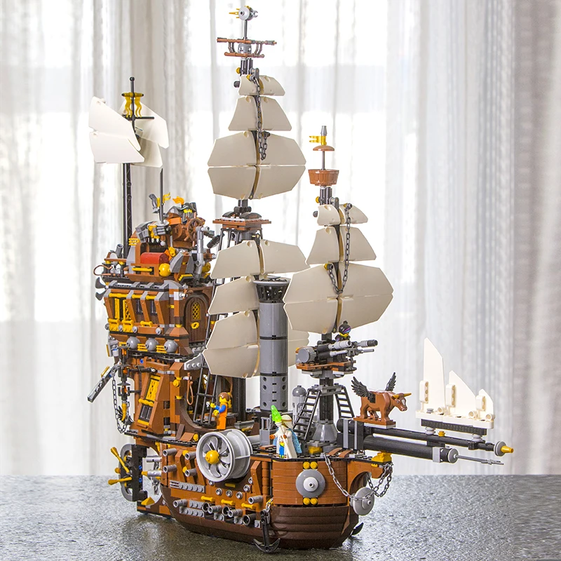 16002, пиратский корабль, металлическая борода, морская корова, модель, строительные блоки, кирпичи, игрушки для детей, подарки для мальчиков, совместимые 70810 83038