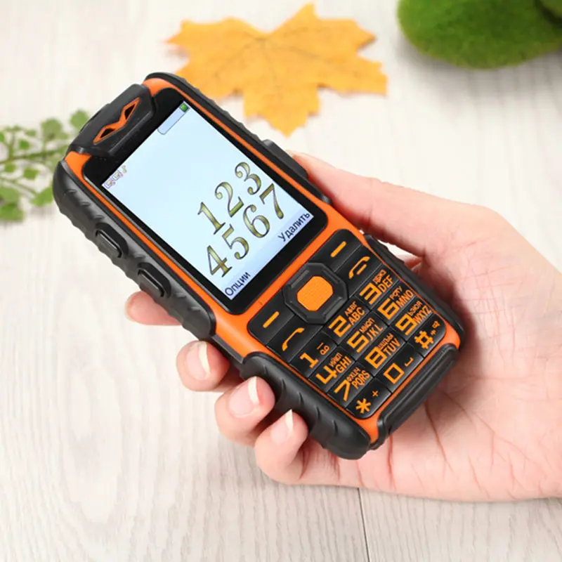 Rubber Dual Sim Torch Big Key Car Driving Recorder Power Bank Long Standby Outdoor Shockproof Rugged Mobile Phone M6