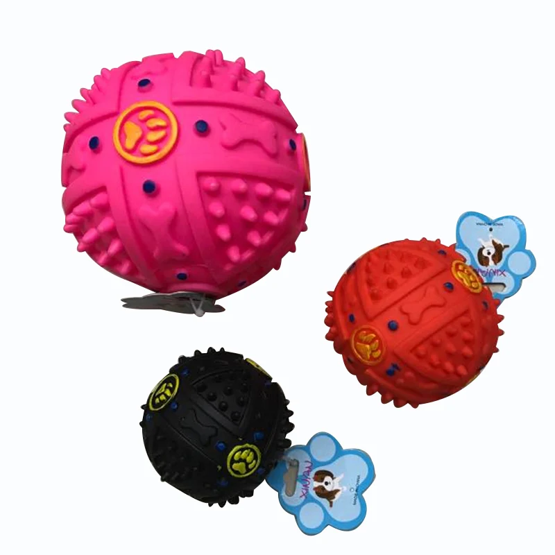 

XINAN Funny loading pet food leaking toys super hard rubber ball chewing dog toys interactive elastic ball pet supplies XA-60017