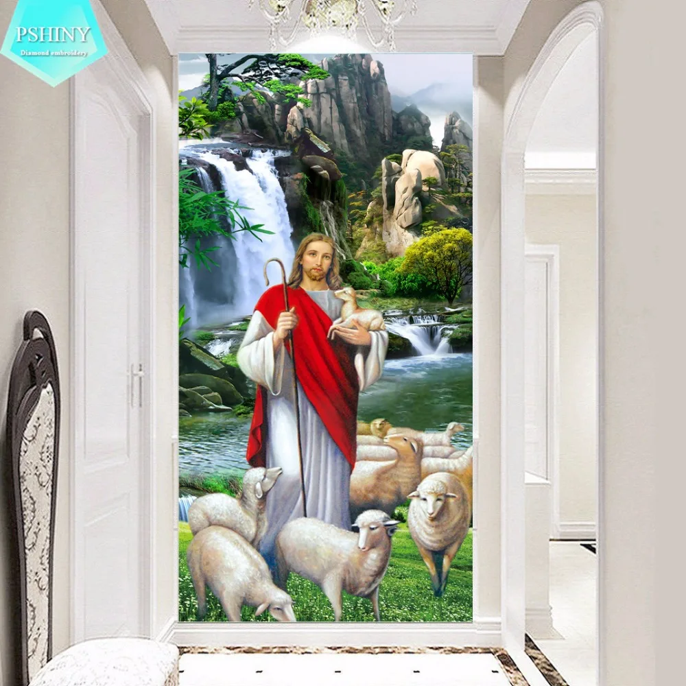 PSHINY 5D DIY Diamond embroidery Christian Religious Jesus Picture Full