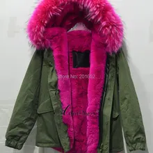 Лидер продаж в стиле милитари Мех животных куртка длинные кожаные рукава хлопок В виде ракушки Роза Красная Подкладка в Корейском стиле Меховая куртка