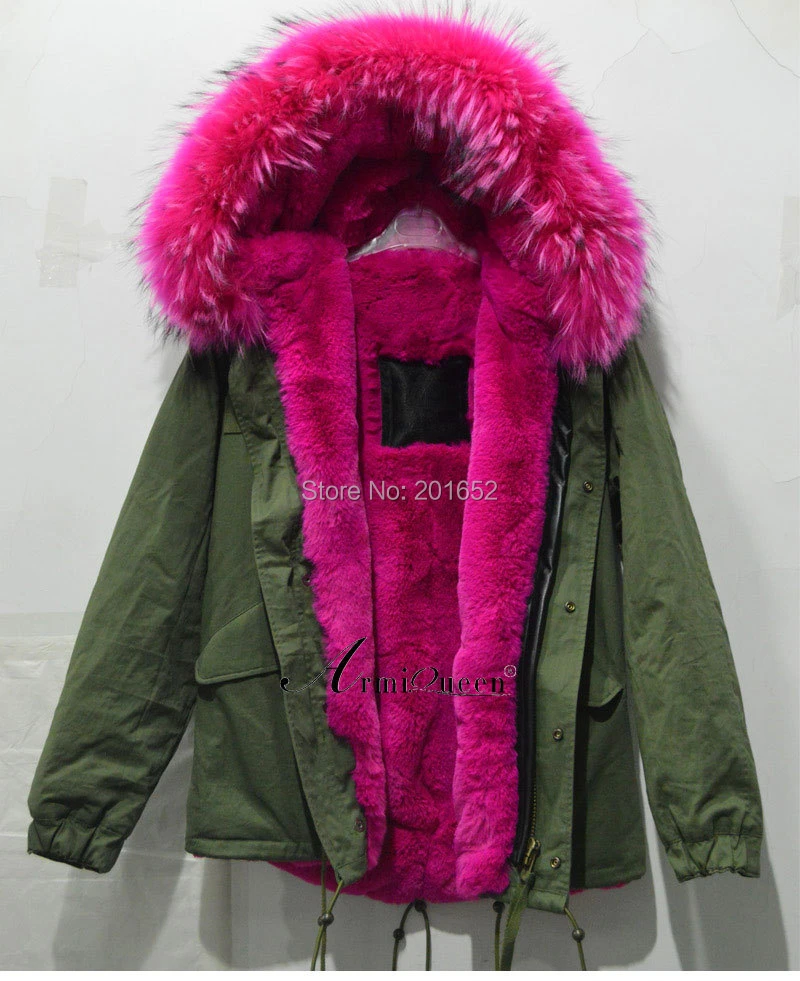 Brig Voorwaarde Stier Hot Koop Leger Jas Bont Jacke Lange Lederen Mouw Katoen Shell Rose Rode  Voering Korea Stijl Bont Jas|jacket waterproof|jacket fabricfur winter  jacket - AliExpress