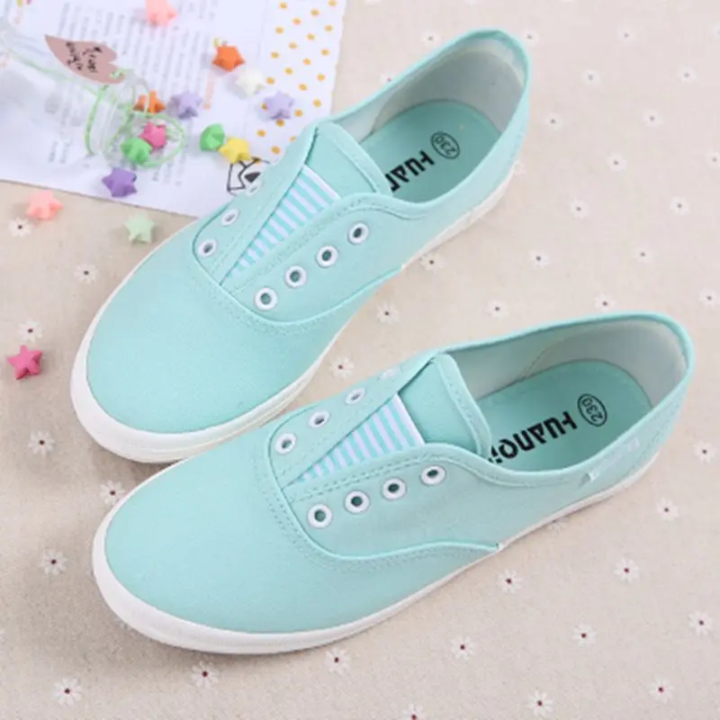 

2017 new arrival women canvas shoes shallow mouth fashion casual shoes slip on loafers moccasins solid candy color size 35-39