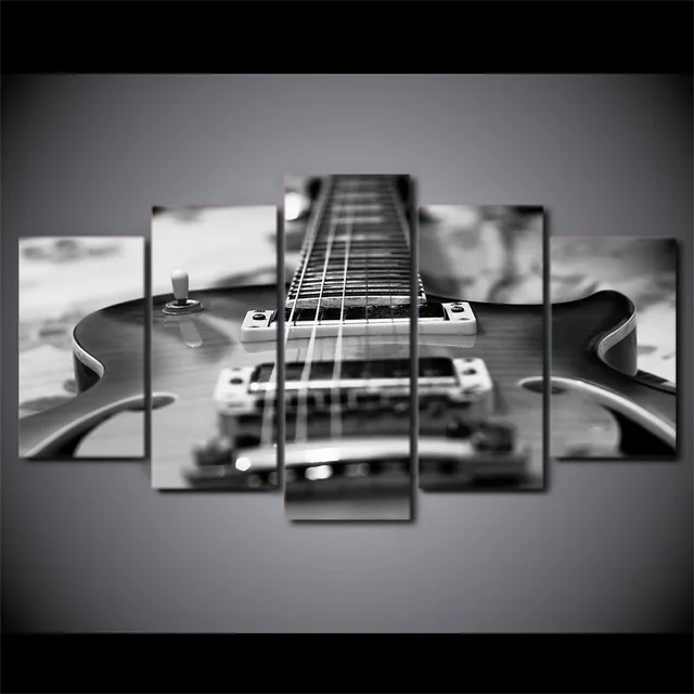 Abstract Canvas Prints Painting 5 Panel Music Instrument Decorative Modular Pictures Guitar For Living Room Bedroom Abstract Canvas Prints Painting 5 Panel Music Instrument Decorative Modular Pictures Guitar For Living Room Bedroom