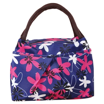 

Print Design Women Bag Lunch Bag Tote (Flower Rose White)