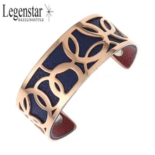 Legenstar Cuff brazalete de acero inoxidable pulsera brazalete de apertura para las mujeres Femme Bijoux Manchette cuero Hoop brazalete Pulseiras