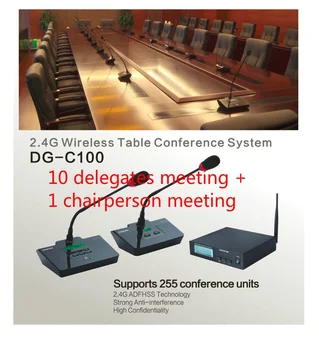 

New High Quality Takstar DG-C100 11 persons Table Conference Microphone System 2.4G Digital Wireless Conference System