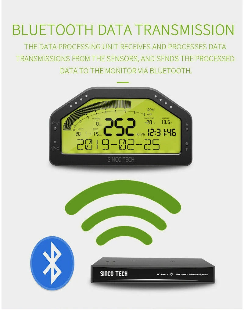 LCD Digital 9 en 1 manómetro multifunción para salpicadero de coche tacómetro LED medidor de Sensor completo medidor de coche DO904 6
