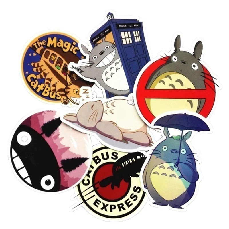 7 قطعة/المجموعة الكرتون Totoro ملصقا لوح التزلج محمول على الجليد ثلاجة سيارة تصفح ملصق حائط من الفينيل‏ 2019