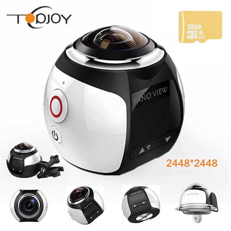 360 Video Camera Wifi Mini Panoramic Camera 2448*2448 Ultra HD Panorama Camera 360 Degree Waterproof Sport Driving Action Camera