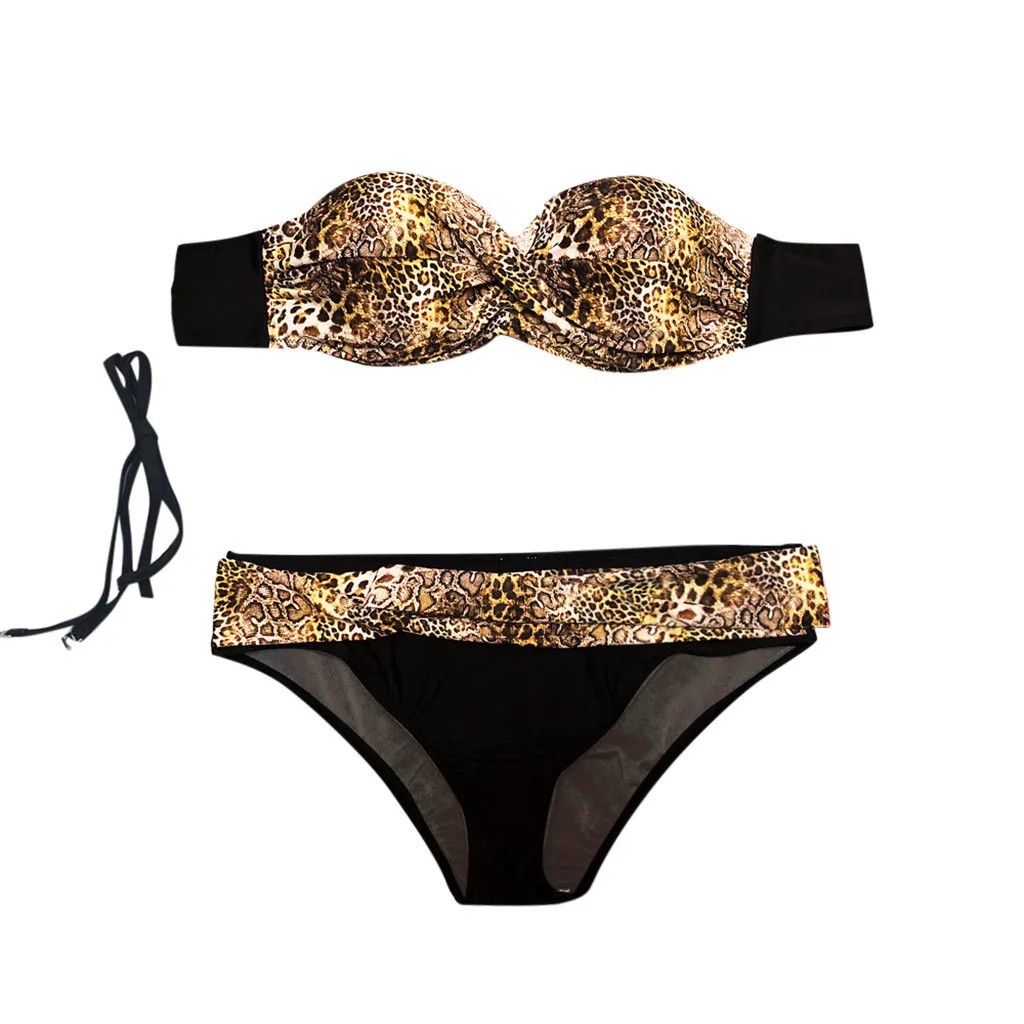 Flower Women's Push Up 2 Piece Swimsuit Beachwear Gradient Quality Print Bikinis