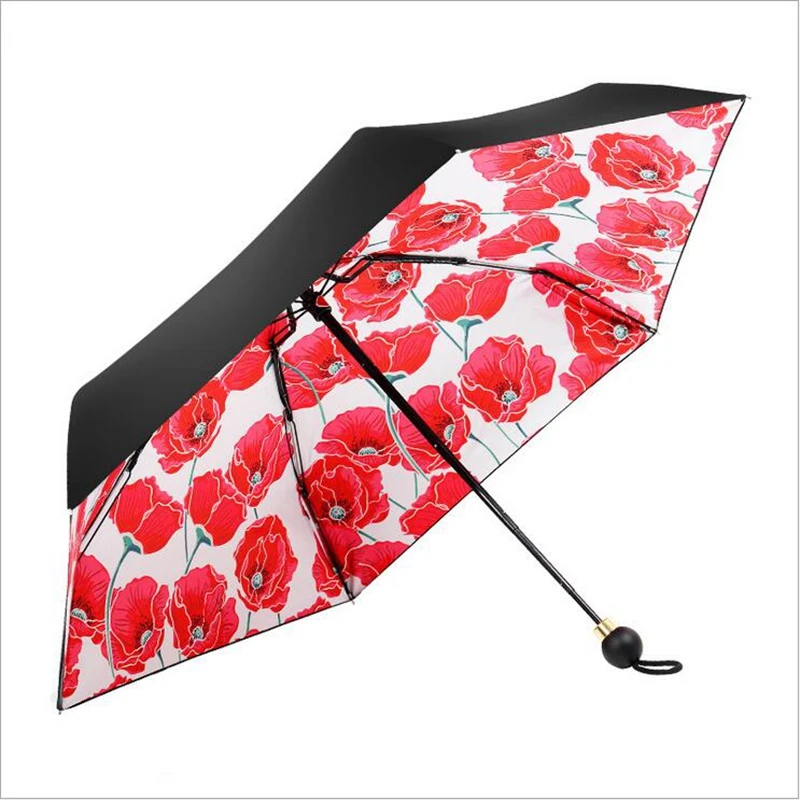 Newest Cute Women Ultralight Manual Umbrellas Flowers Cat Small