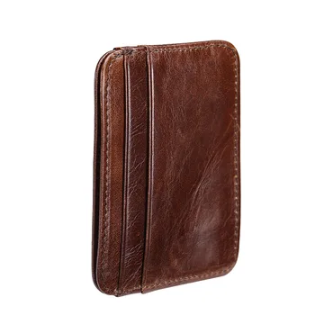 

2018 Luxury Real Cow Genuine Leather Card Holder Slim Business Id Credit Case Thin Small Wallet for Men holder